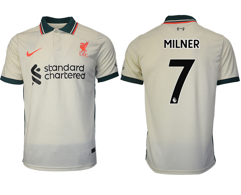Men 2021-2022 Club Liverpool away aaa version cream #7 Soccer Jersey->liverpool jersey->Soccer Club Jersey